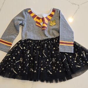 Harry Potter Baby Girls Dress with Gold Star Pattern